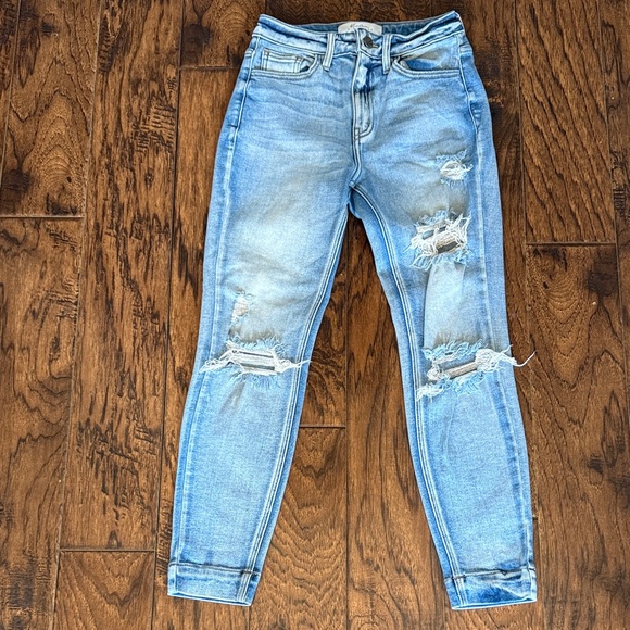 KanCan Denim - KanCan Light Blue Distressed Skinny Jeans, size 25